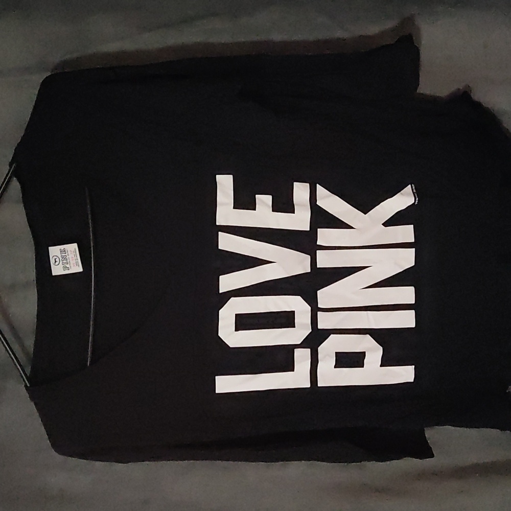PINK Victoria's Secret Black Quarter Sleeve